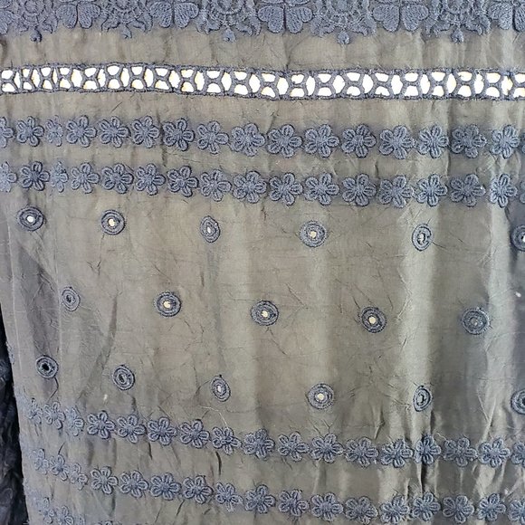 JOHNNY WAS Black Embroidered Tunic L EUC - Picture 6 of 8